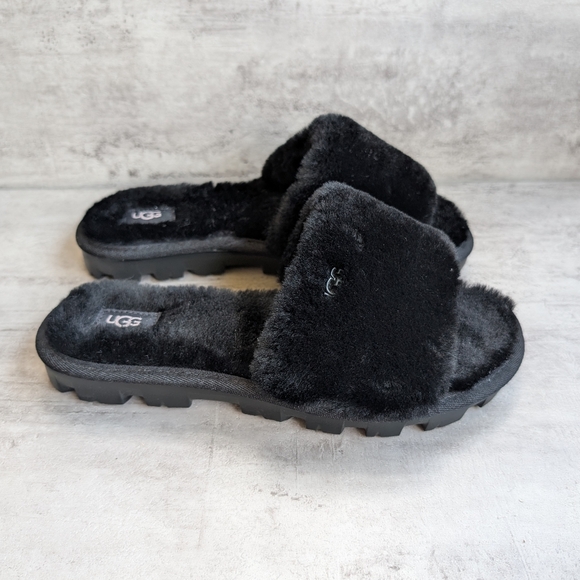 UGG Cozette Women's Black Slip On Open Toe Slippers House Shoes Size 7 - Picture 1 of 11